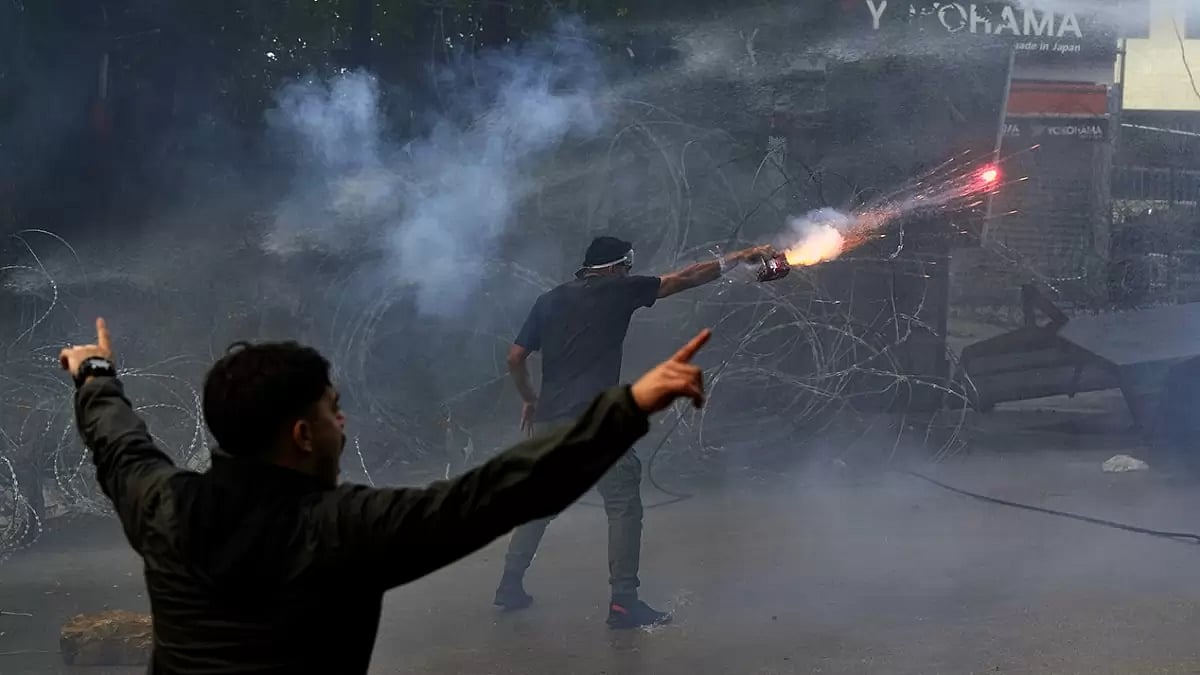 Israel-Hamas War: Protest outside U S embassy in Aukar, Lebanon