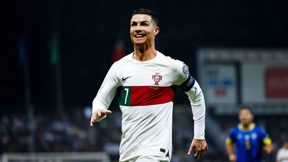 Cristiano Ronaldo in action for Portugal against Bosnia-Herzegovina.