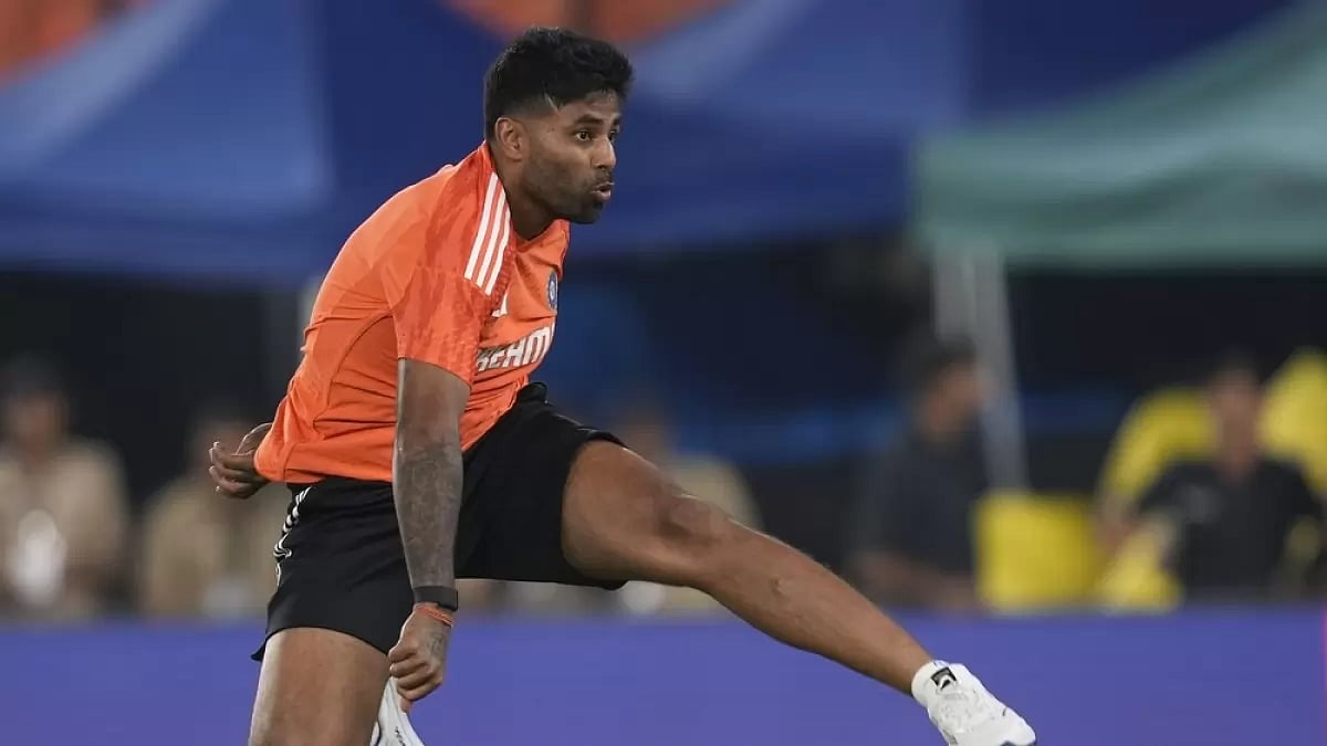 Suryakumar Yadav training in Ahmedabad before the India vs Pakistan clash.