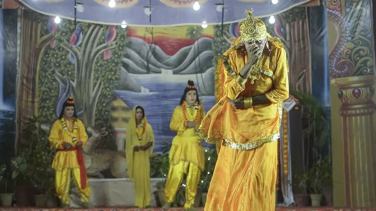 Suparnakha after Lakshman cuts off her nose. Ramlila performance in Delhi
