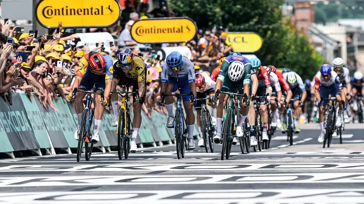 AP : File image of Tour de France action.
