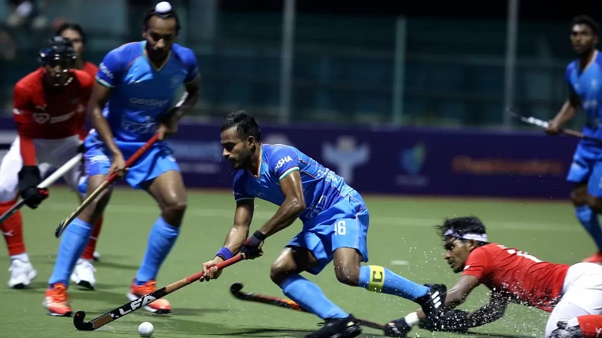 Action from the India vs Malaysia game in Johor Bahru, Malaysia.