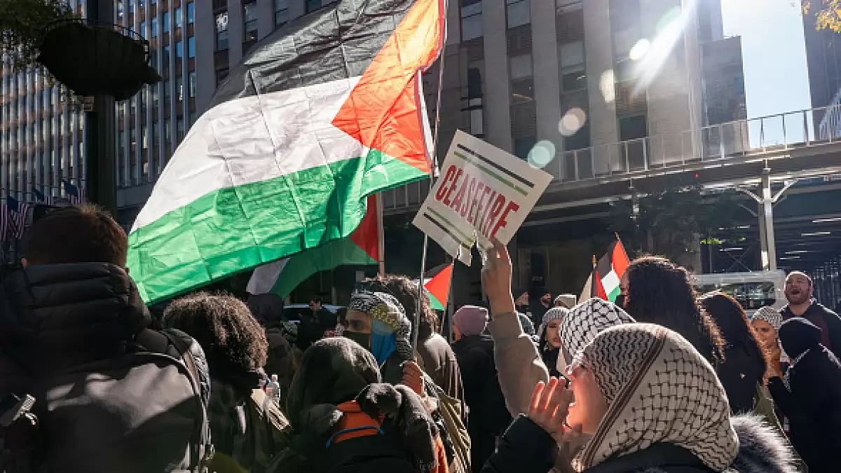A pro-Palestinian gathering in the United States. (Photo: Getty Images)