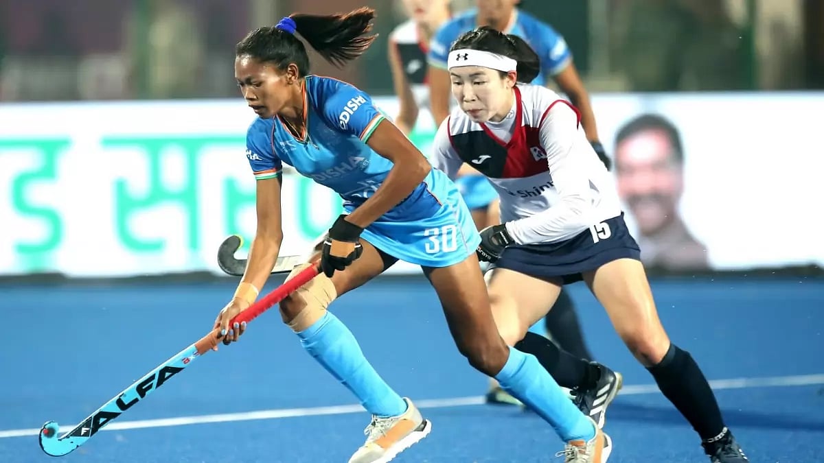 India's Salima Tete in action against South Korea in Ranchi.