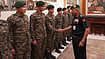 Indian Army chief Manoj Pande interacting with Gurkha personnel.
