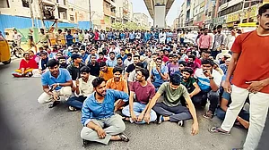 Justified Anger: Students protesting against Telangana State Public Service Commission (TSPSC) question paper leak