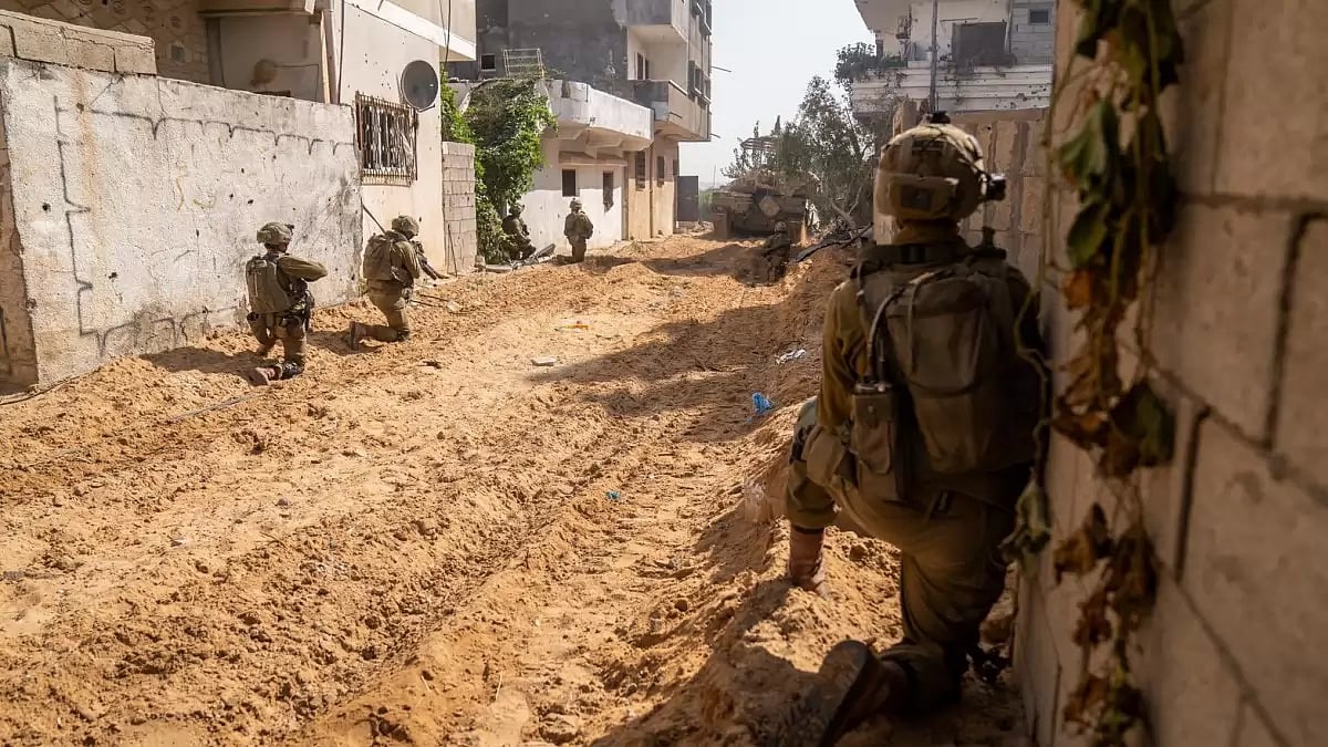 Israeli military personnel operating in the Gaza Strip during the ongoing Israel-Hamas War.