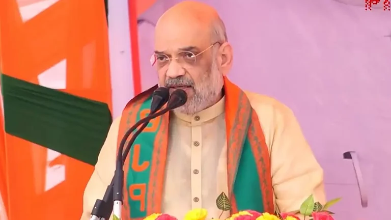 Union Home minister Amit Shah at an election rally in Parasbod, Chhattisgarh. - null