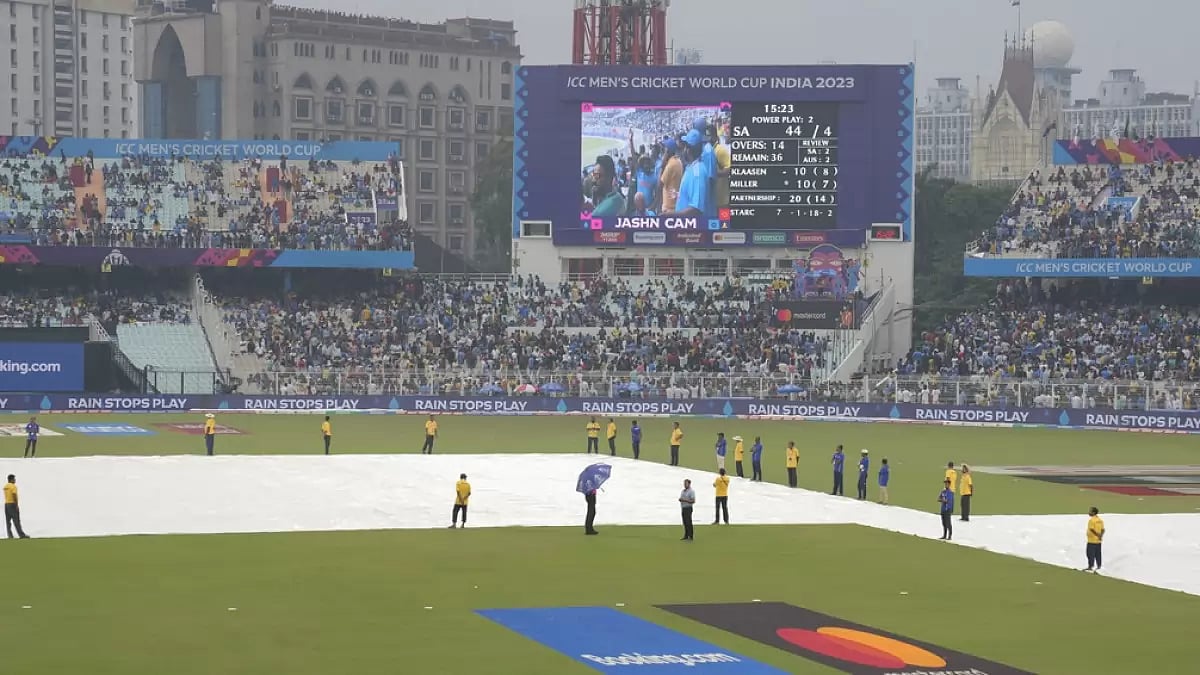 Rain interrupts play in Eden Gardens, Kolkata
