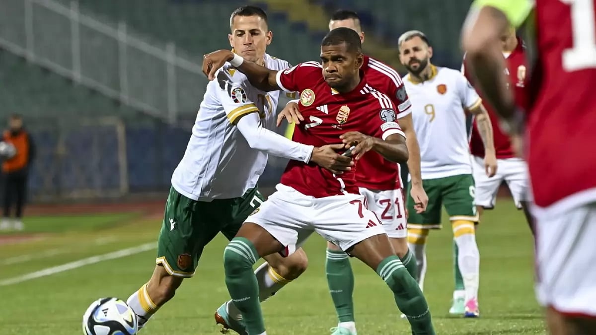 Action from the Hungary vs Bulgaria game at the 2024 Euro Qualifiers.