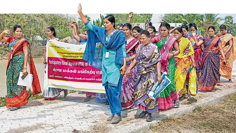 Women in an awareness walk on plastic-free periods in Pudukottai - null