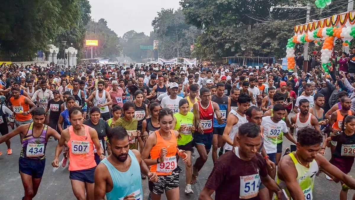 Akhil Bharatiya Indira Marathon in Prayagraj