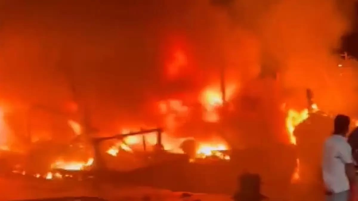 Fire at Visakhapatnam harbour