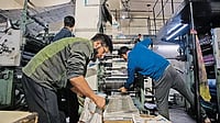 Forgotten Slow News Days In Kashmir Workers at a printing press on a chilly November night in Srinagar