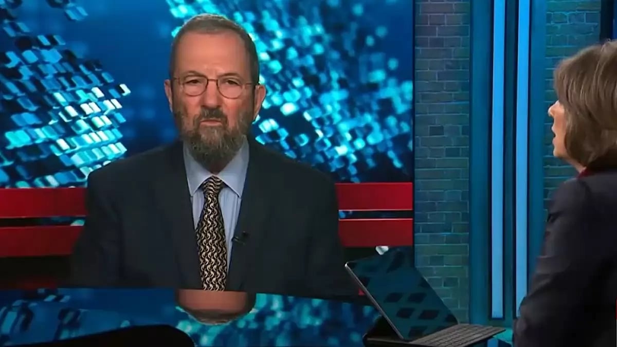 Israel's former PM Barak Ehud in an interview with CNN journalist Christiane Amanpour