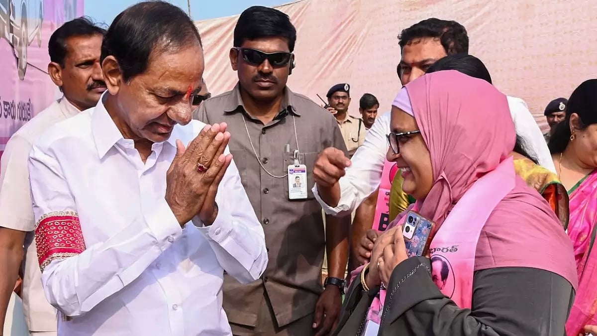 Telangana CM KCR during a public meeting ahead of the State Assembly elections in Suryapet