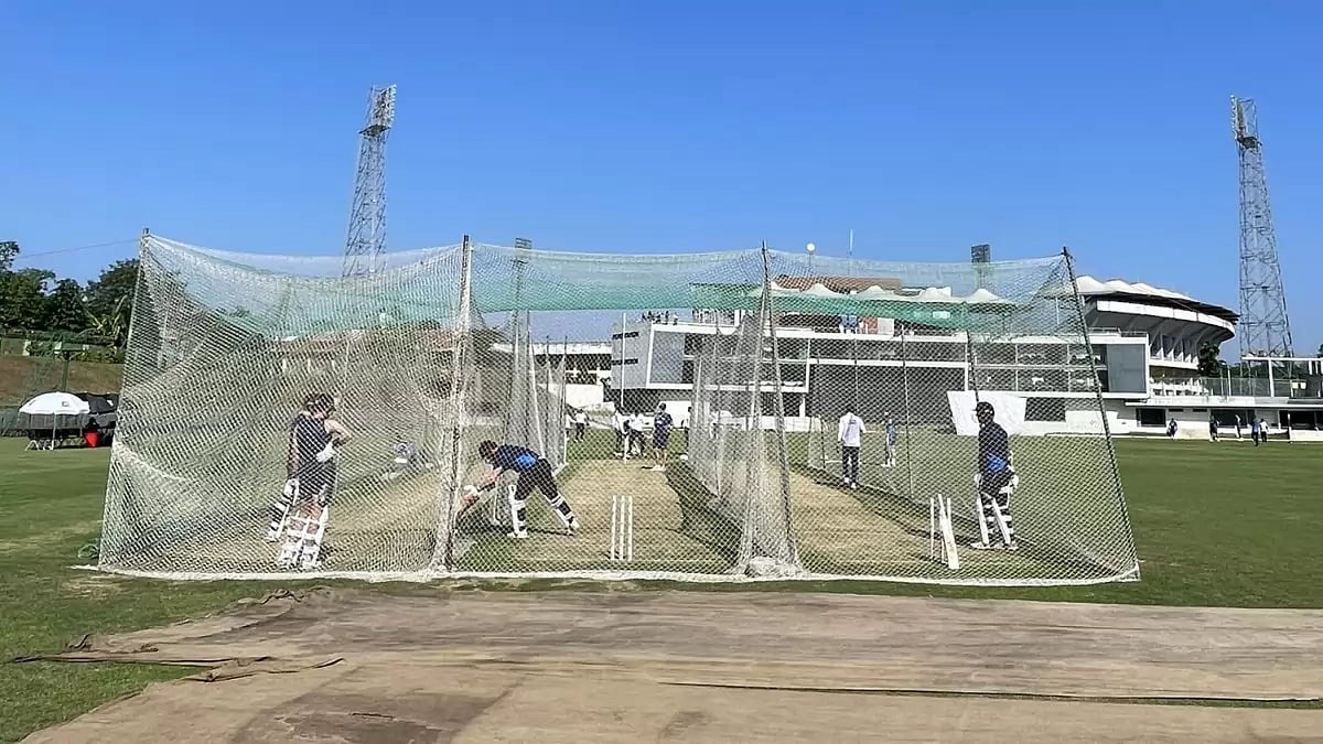 New Zealand cricket team during their first training session in Sylhet