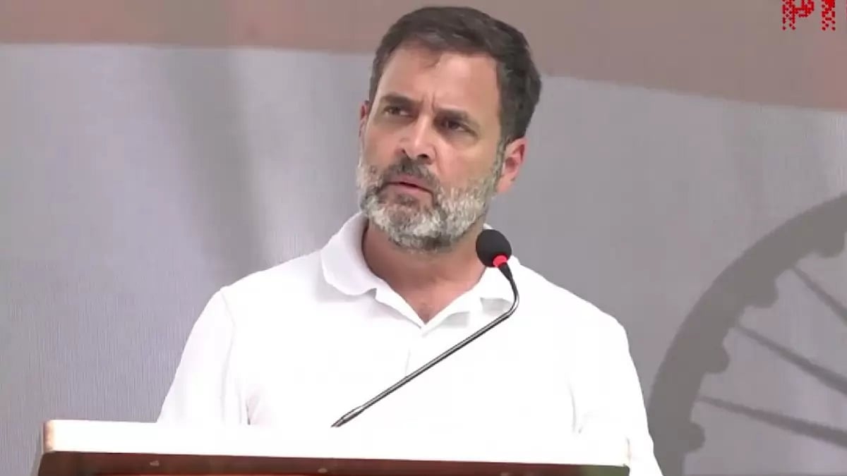 Congress leader Rahul Gandhi attends election rally in Telangana.
