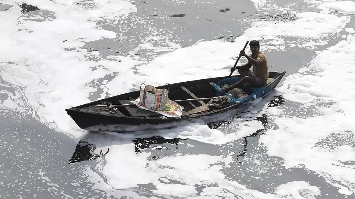Polluted Yamuna River