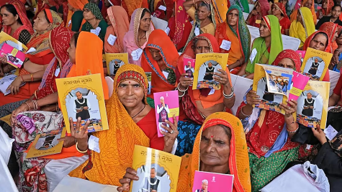 Jaipur: Women during the 'beneficiary communication meeting(representative image)