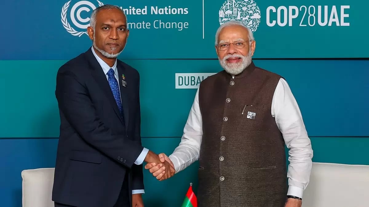 Maldivian President Mohamed Muizzu Meets PM Modi At COP28 in UAE - AP 
