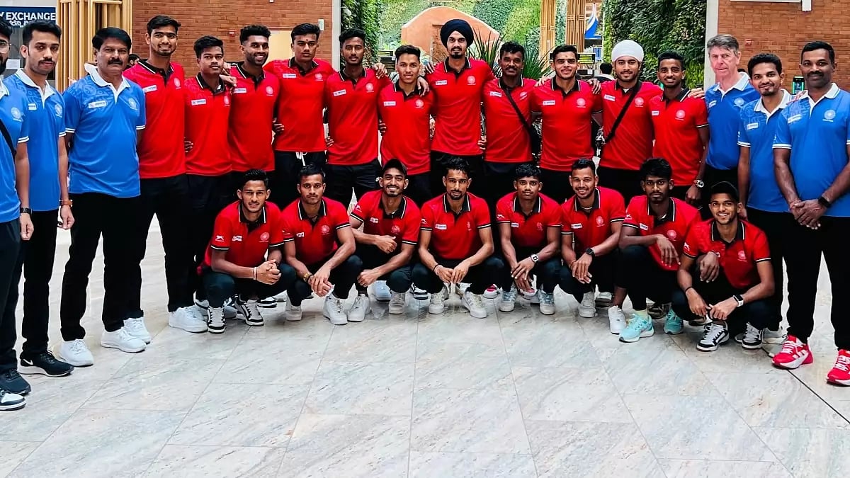 Indias junior mens hockey team leaves for Kuala Lumpur for the FIH World Cup.