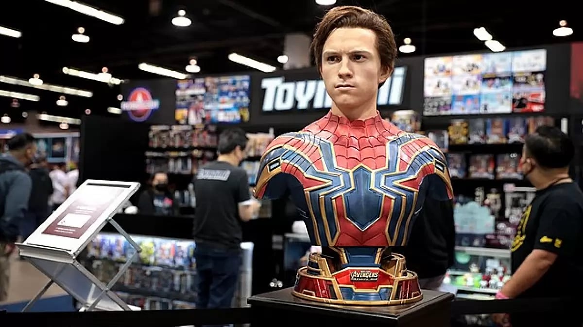Statue of Tom Holland as Spider-Man