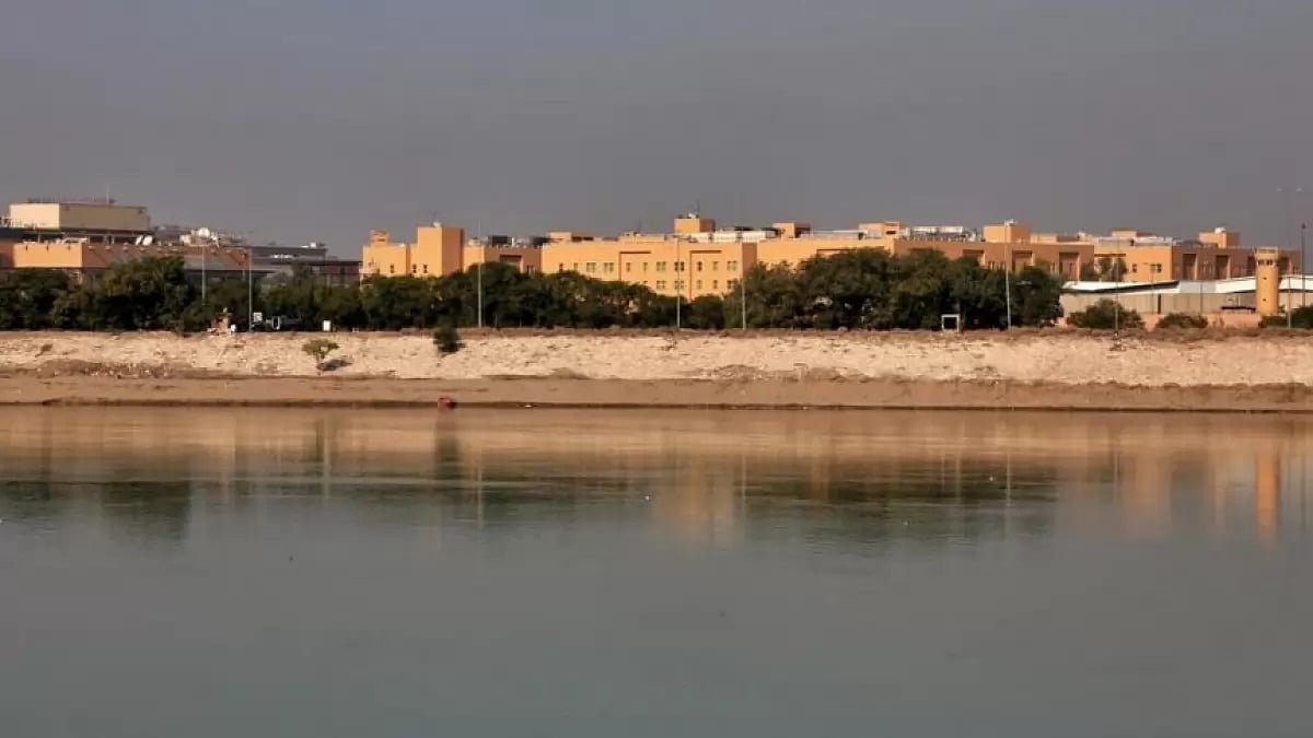 US Embassy as seen from Tigris river in Baghdad, Iraq