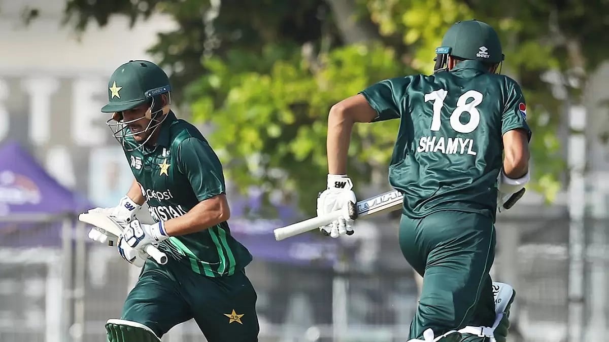Pakistan U-19 players in action against Indian team in ACC Youth Asia Cup 2023 in Dubai