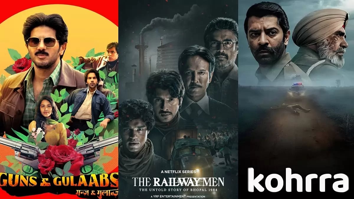 Posters of ‘Guns & Gulaabs’, ‘The Railway Men’ and ‘Kohrra’