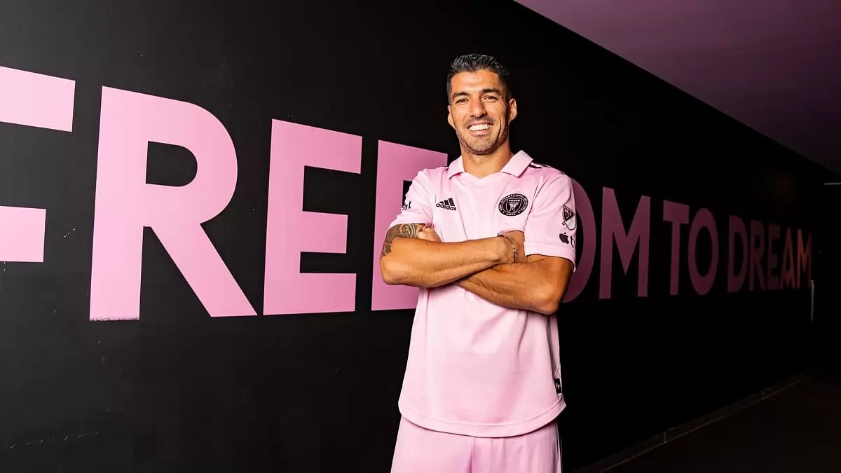 Luis Suarez in Inter Miami CF colours