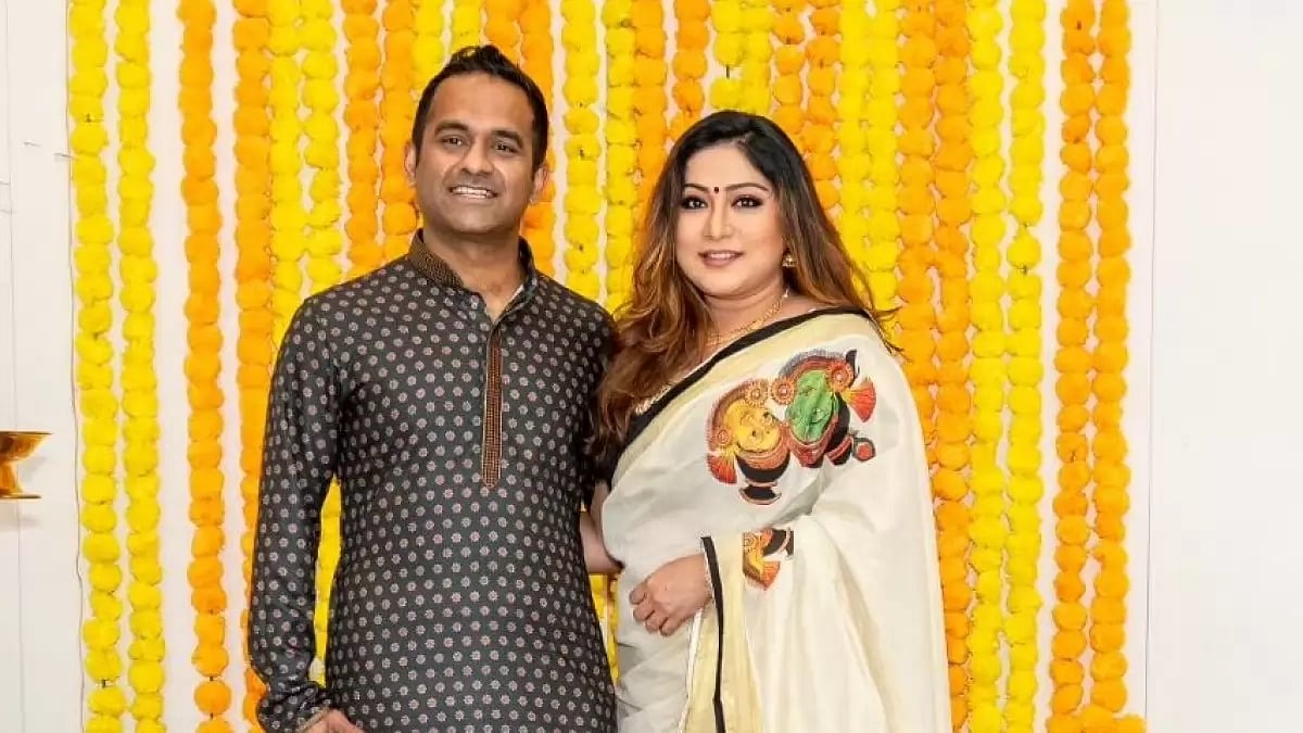 Archana Suseelan with her husband, Praveen Nair