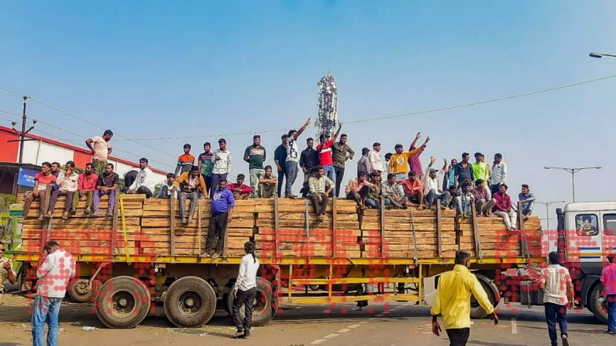 Truckers protest.