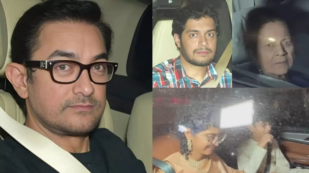 Aamir Khan with his family at Salman Khan's house