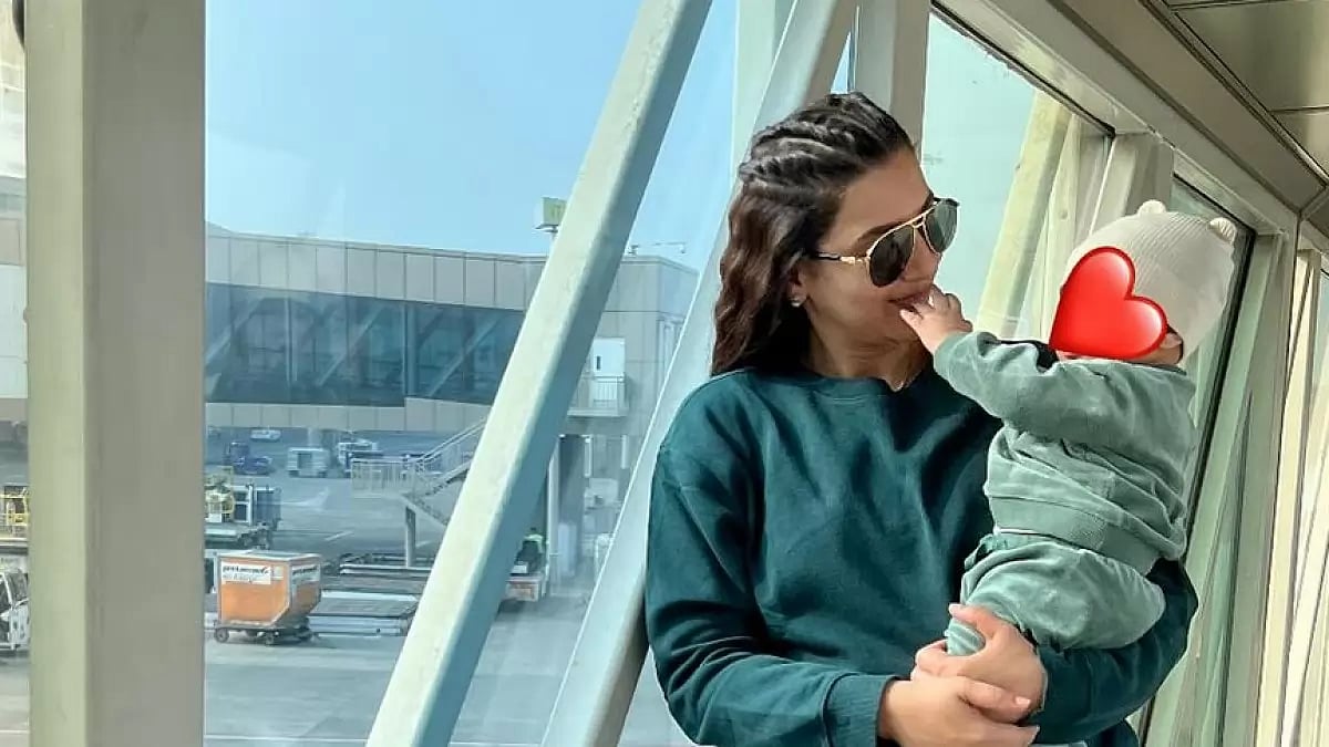 Gauahar Khan with baby boy Zehaan