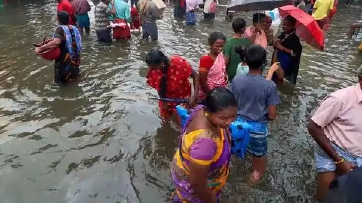 Waterlogged streets of Chennai 