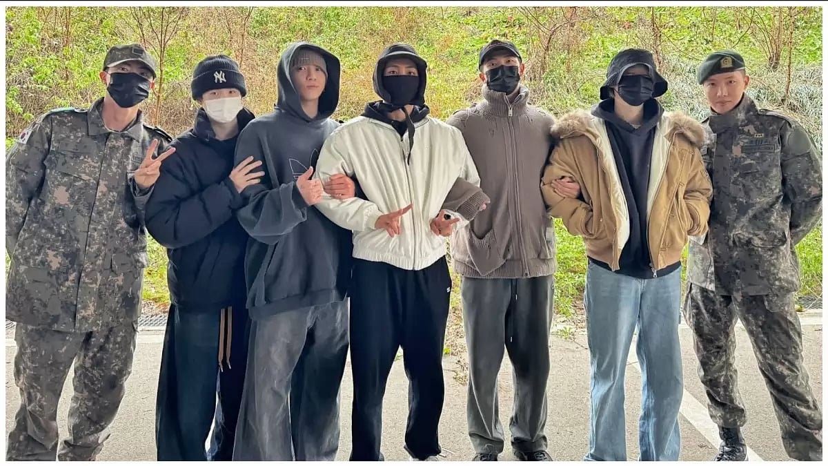 BTS' account on X shared the group photos of the band members last month 