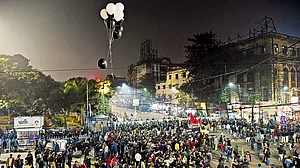 A protest in 2020 at Esplanade, Kolkata by the Left Front against NRC