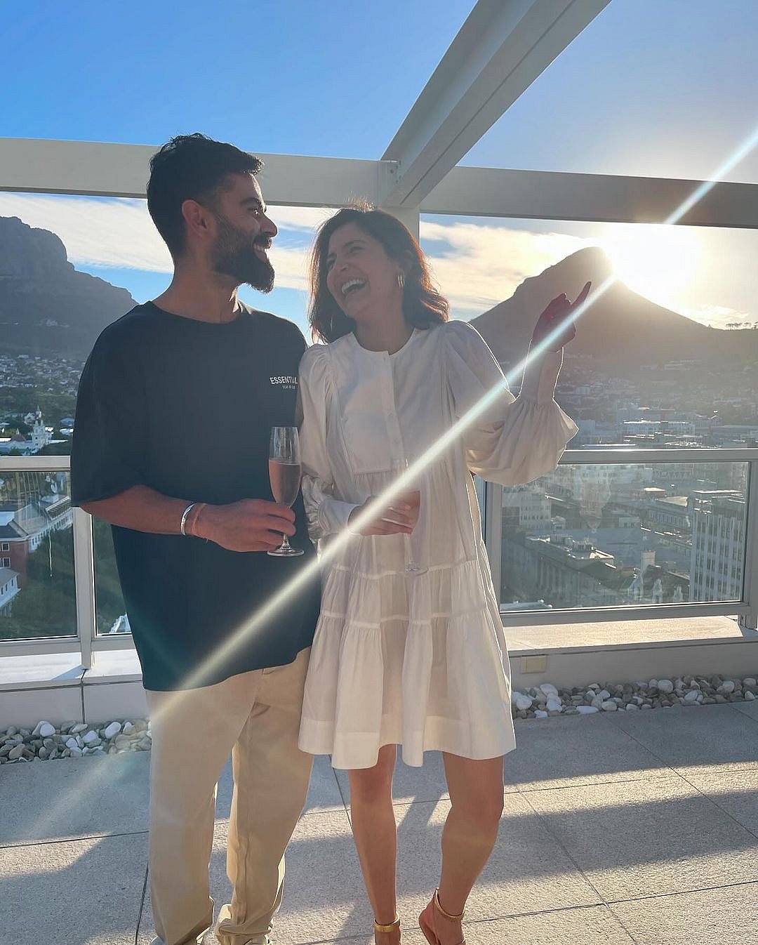 Kohli and Sharma celebrate the world cup victory