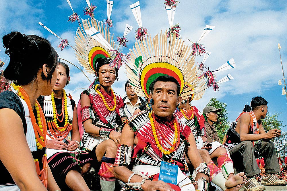 Shutterstock : Nagaland's Hornbill Festival is a colourful cultural gathering of different tribes