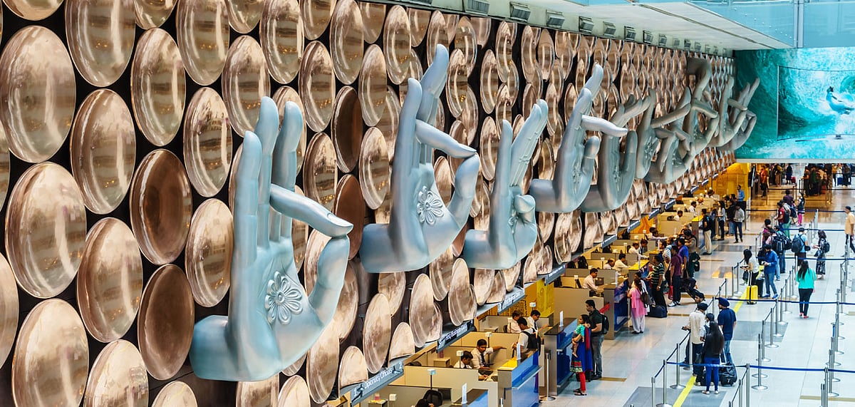 Shutterstock : Interiors of the Indira Gandhi International Airport