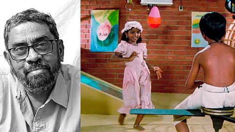 കലാസംവിധായകൻ കെ.ശേഖർ,'മൈഡിയർ കുട്ടിച്ചാത്തനി'ലെ ആലിപ്പഴം പെറുക്കാം എന്ന ​ഗാനത്തിലെ ദൃശ്യം