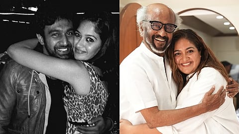 മേഘ്നരാജും ചിരഞ്ജീവി സര്‍ജയും,മേഘ്ന രജനികാന്തിനൊപ്പം