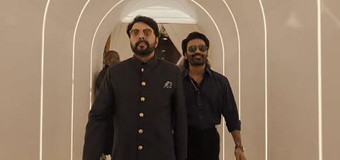 'ഓം' സിനിമയിലെ മമ്മൂട്ടിയുടെ കഥാപാത്രത്തെ അവതരിപ്പിക്കുന്ന ​ഗ്ലിംപ്സ് വീഡിയോയിൽ അദ്ദേഹത്തിനൊപ്പം ധനുഷ്
