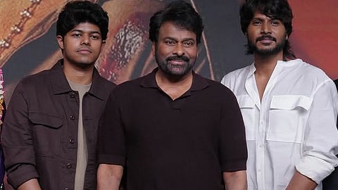 'സിഗ്മ'യുടെ പ്രീ-റിലീസ് ഇവന്റിൽ ചിരഞ്ജീവിക്കൊപ്പം ജേസൺ സഞ്ജയ്‌യും സന്ദീപ് കിഷനും