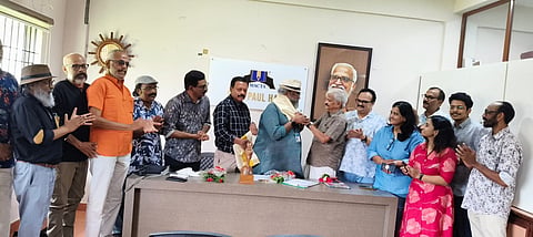 കെ.ആർ നാരായണൻ ഫിലിം ഇൻസ്റ്റിറ്റ്യൂട്ടിന്റെ ചെയർമാനായി നിയോഗിക്കപ്പെട്ട ജോഷി മാത്യുവിനെ മാക്ട ആദരിച്ചപ്പോൾ