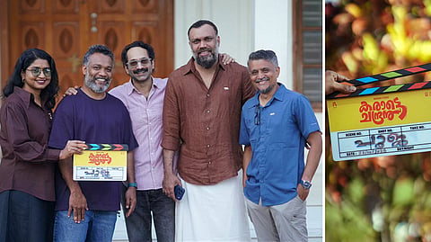 'കരാട്ടെ ചന്ദ്രൻ' പൂജാചടങ്ങിൽ ഫഹദ് ഫാസിൽ,ശ്യാം പുഷ്കരൻ,ചിത്രത്തിന്റെ സംവിധായകൻ റോയ്,ക്യാമറാമാൻ രാകേഷ് ഹരിദാസ്,ഉണ്ണിമായ പ്രസാദ് എന്നിവർ
