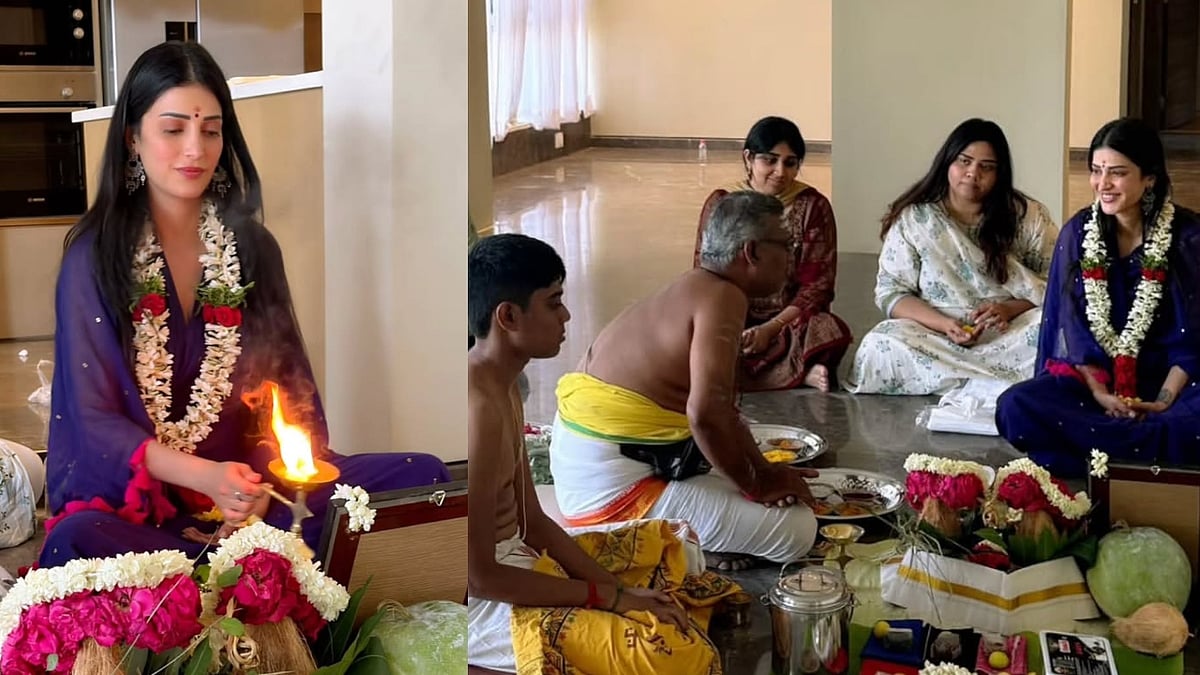 ಗೃಹ ಪ್ರವೇಶದ ಸಂಭ್ರಮದಲ್ಲಿ ನಟಿ ಶ್ರುತಿ ಹಾಸನ್