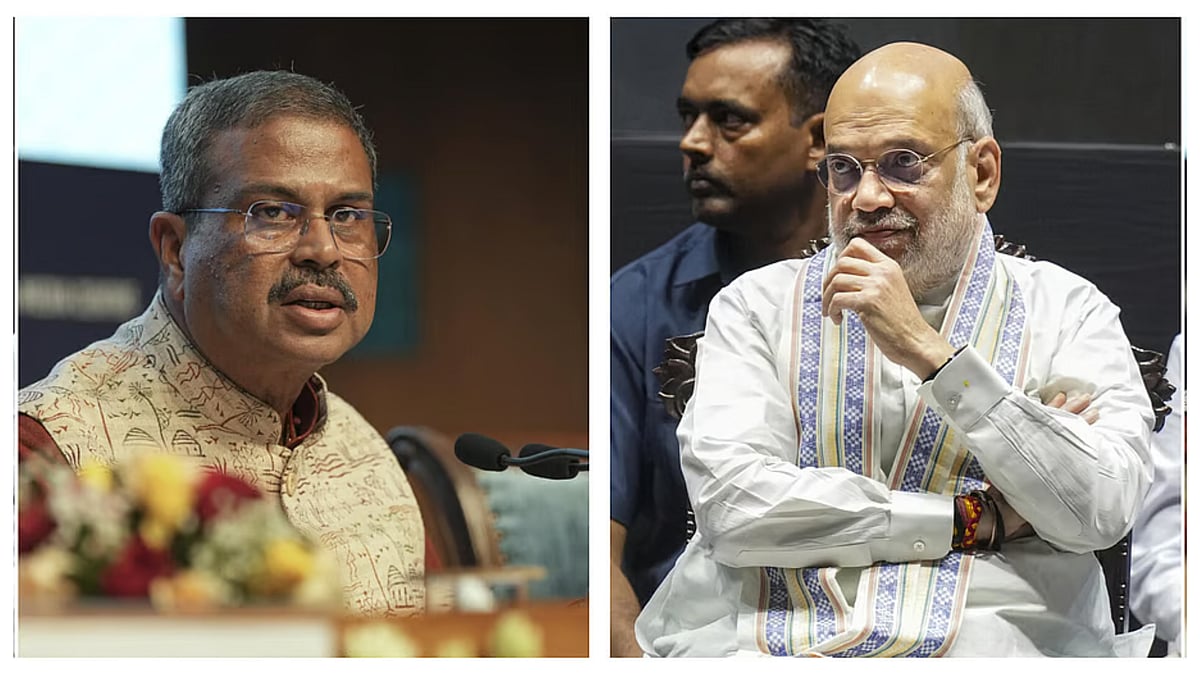 ರಾಜೀನಾಮೆಗೆ ‘ಕಾಕ್ರೋಚ್’ ಪಟ್ಟು: ಅಮಿತ್ ಶಾ ಜತೆ ಮಾತುಕತೆ ನಡೆಸಿದ ಪ್ರಧಾನ್