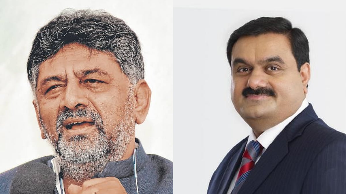 ಮುಖ್ಯಮಂತ್ರಿ ಡಿಕೆಶಿ ನಿವಾಸಕ್ಕೆ ಅದಾನಿ ಭೇಟಿ, ಮಾತುಕತೆ